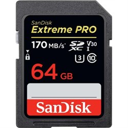 SanDisk Extreme PRO 64GB SDXC 170MB/sec V30 U3 UHS-I Memory Card