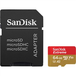 Sandisk 64GB A2 Extreme 160MB-s MicroSDXC UHS-I