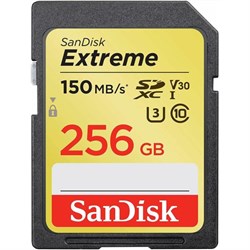 SanDisk Extreme 256GB 150MB/s SDXC V30 U3 C10 UHS-I SD Card