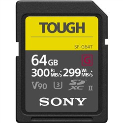 Sony Tough 64GB G Series SDXC Card UHS-II V90 CL10 U3 Max Read 300MB/S Write 299MB/S