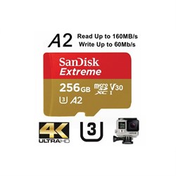 SanDisk Extreme A2 256GB microSDXC 190mb/sec UHS-I Memory Card C10 U3 V30 4K 5K MicroSD