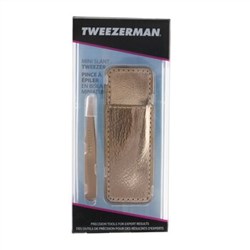 Tweezerman Mini Slant Tweezer With Case - Rose Gold -