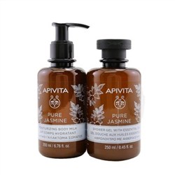 Apivita Relaxing Treats Euphoria & Softness Set: Pure Jasmine Shower Gel 250ml+ Pure Jasmine Moistur