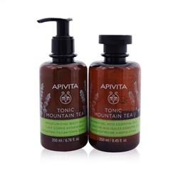 Apivita Uplift Your Mood Toning & Revitalization Set: Tonic Mountain Tea Shower Gel 250ml+ Tonic Mou