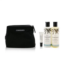 Cowshed Relax Calming Essentials Set: Natural Lip Balm 5ml+ Bath & Shower Gel 100ml+ Body Lotion 100