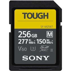 Sony Tough 256GB M Series SDXC UHS-II V60 CL10 U3 Max Read 277MB/sec Memory Card