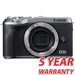 Canon EOS M6 Mark II Silver Body (Camera Kit Box) Mirrorless Camera with 5 Year Warranty