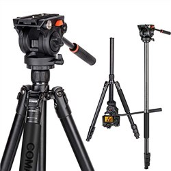 Tripod Monopod with Video Fluid Head For Camera Camcorder DSLR 8kg Payload 1.8m