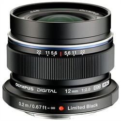 Olympus M.ZUIKO DIGITAL ED 12mm f/2.0 Lens Black