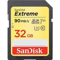 SanDisk Extreme 32GB 90MB/s SDHC UHS-I U3 4K Ultra HD SD Card