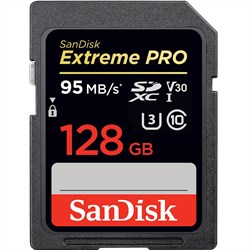 Sandisk Extreme Pro 128GB 95MB/s SDXC UHS-I Class 10 V30 4K UHD