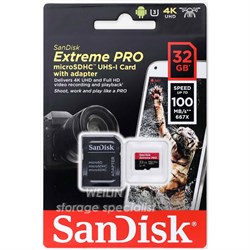 Sandisk 32GB Extreme Pro 100MB/s Micro SDHC Card