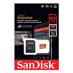 Sandisk 64GB Extreme MicroSD 100MB/sec Micro SDXC with full SD adaptor
