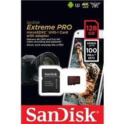 Sandisk 128GB Extreme 100MB-s T-Flash-Micro SDHC