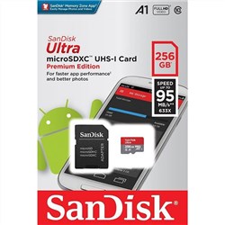 Sandisk 256GB A1 Ultra 95MB-s Micro SDXC w-adapter