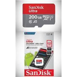 Sandisk 200GB A1 Ultra 100MB-s MicroSDXC w-adapter