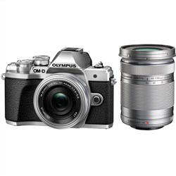 Olympus OM-D E-M10 III with 14-42mm EZ 40-150mm Twin Lens Kit Silver Mirrorless Camera